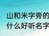 山和米字旁的女孩名字 山和米字旁有什么好听名字女生