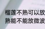 榴莲不熟可以放微波炉加热吗 榴莲不熟能不能放微波炉加热