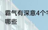 霸气有深意4个字 霸气有深意4个字有哪些