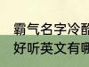 霸气名字冷酷好听英文 霸气名字冷酷好听英文有哪些