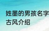 姓墨的男孩名字古风 姓墨的男孩名字古风介绍