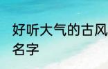 好听大气的古风名字 比较好听的古风名字