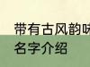 带有古风韵味的名字 带有古风韵味的名字介绍