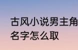 古风小说男主角名字 古风小说男主角名字怎么取