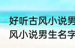 好听古风小说男生名字 韵味十足的古风小说男生名字