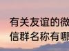 有关友谊的微信群名称 有关友谊的微信群名称有哪些